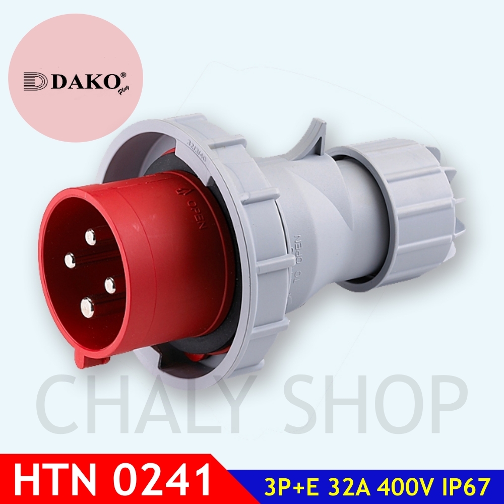 "DAKO PLUG" HTN0241 ปลั๊กตัวผู้ 3P+E 32A 400V IP67