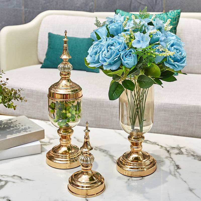 CT031E021 DECHOMEเซ็ทแจกันดอกไม้ แจกันตกแต่งบ้าน ชุดแต่งโต๊ะอาหาร แจกัน ดอกไม้ปลอมเหมือนจริง ดอกไม้ประดิษฐ์พร้อมแจกัน