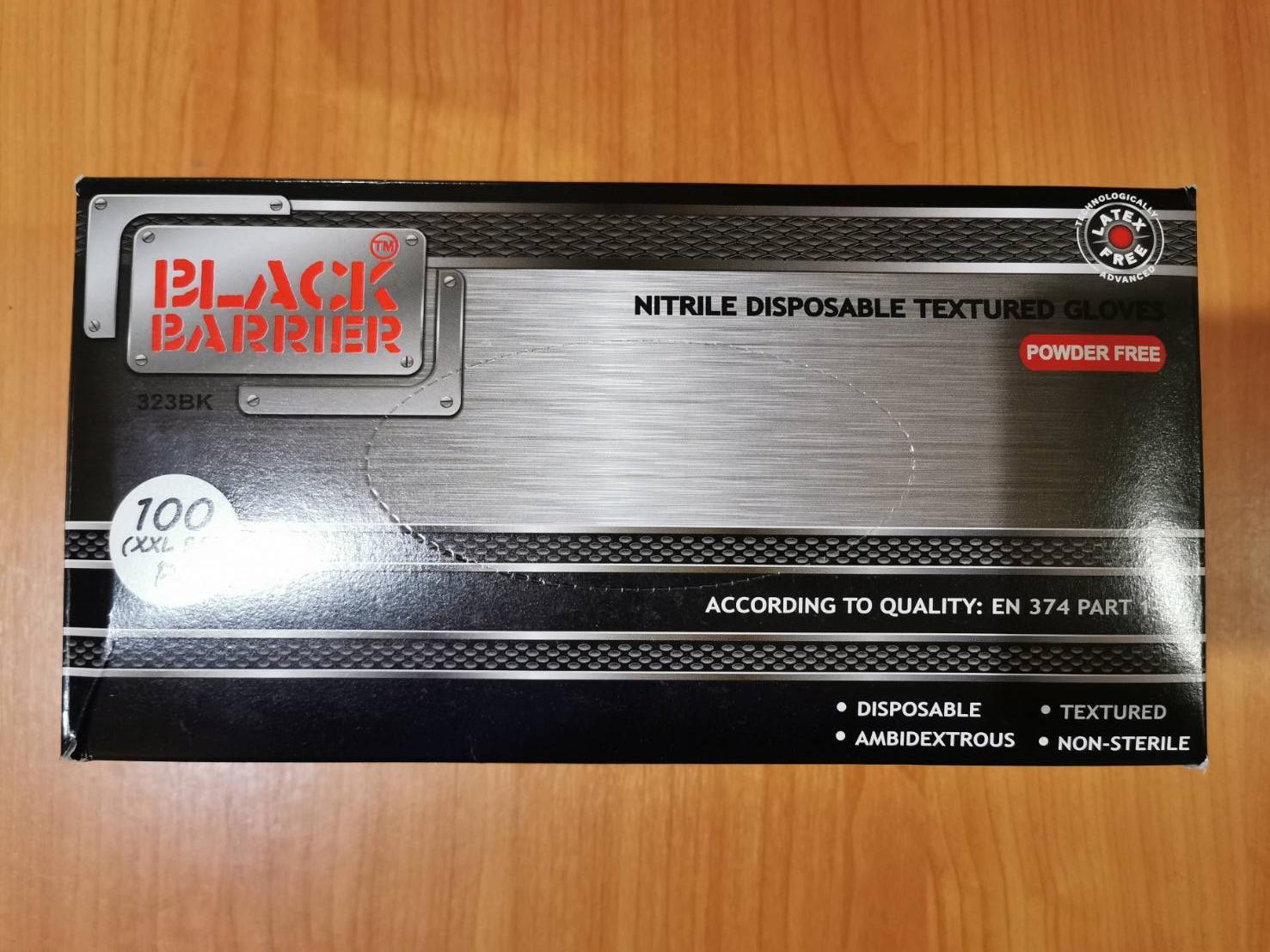 ถุงมือไนไตร สีดำ BLACKBARRIER