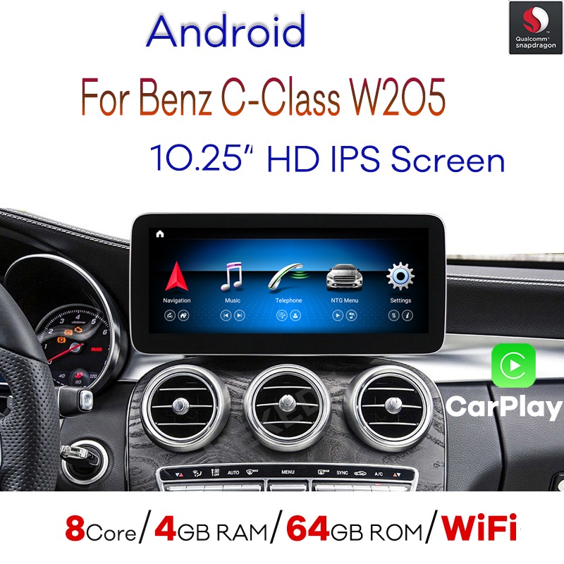 จอ Android W205 X253 C Class / GLC NTG V.5 12 นิ้ว 8core 4+64 ตรงรุ่นจาก HDM