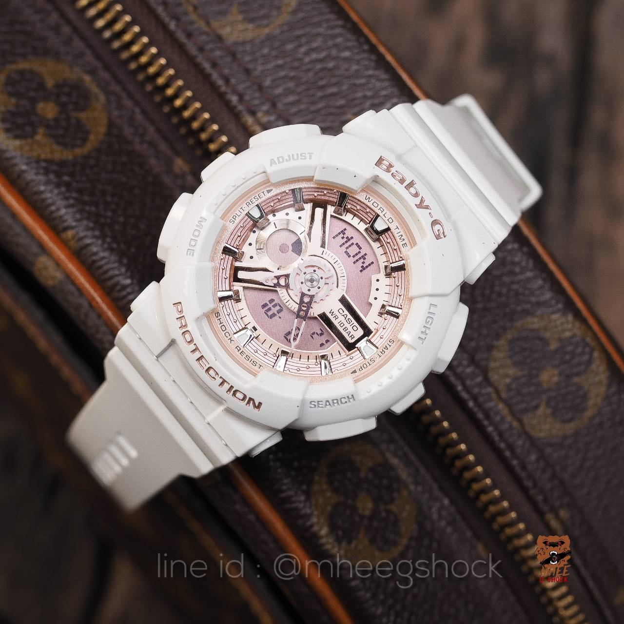 นาฬิกา Baby-G รุ่น น้องเมย รหัส BA-110-7A1 สีขาว Pinkgold