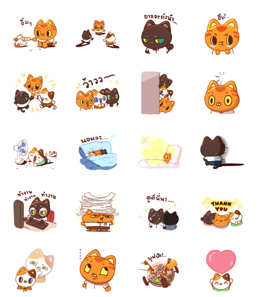 ขายสติกเกอร์ไลน์ LUKCHIN CAT GANG