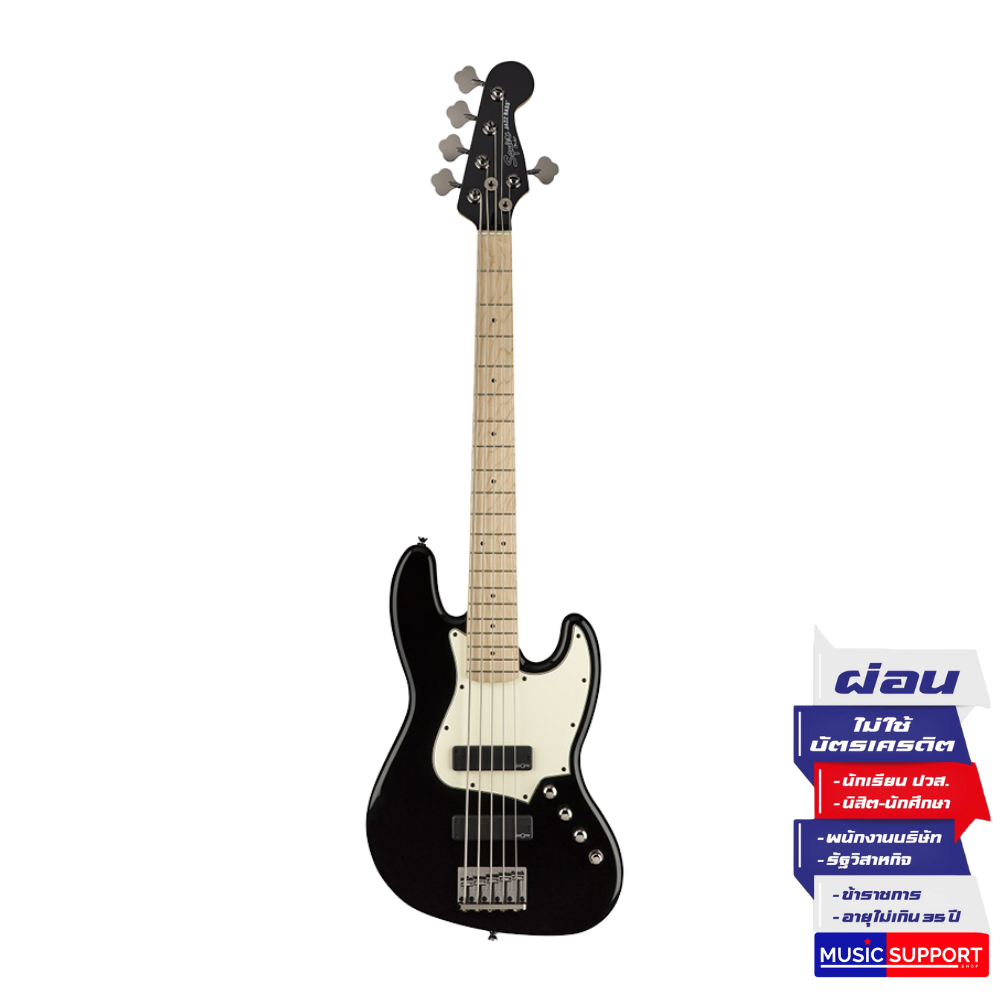 เบสไฟฟ้า Squier FSR Contemporary Active Jazz Bass V Flat Black
