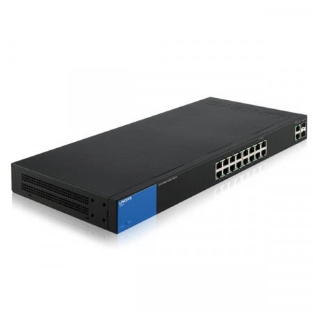 Linksys LGS318 Switch 16-Port Gigabit Smart Management & 2-Port Gigabit SFP/RJ45 Combo, Spanning Tree / Link Aggregation / VLAN Support