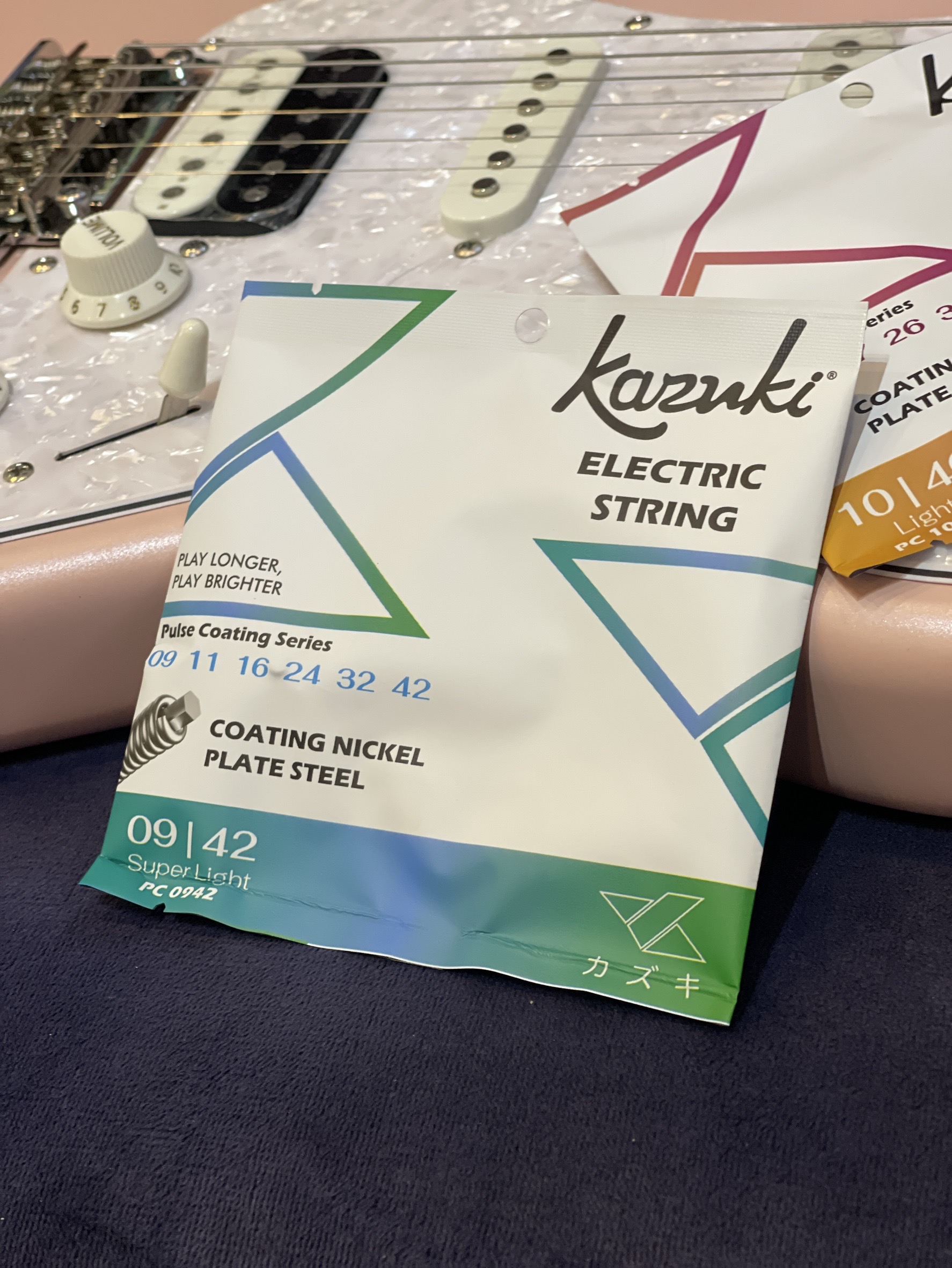 สายกีตาร์โปร่งครบชุด Kazuki Pulse Coating Nickel Plate Steel 09-42 10-46 สายกีตาร์ไฟฟ้า Kazuki สายเคลือบ Pulse Coating Series