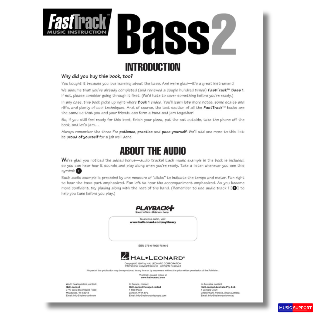 หนังสือเรียนเบส FastTrack Bass Method – Book 2