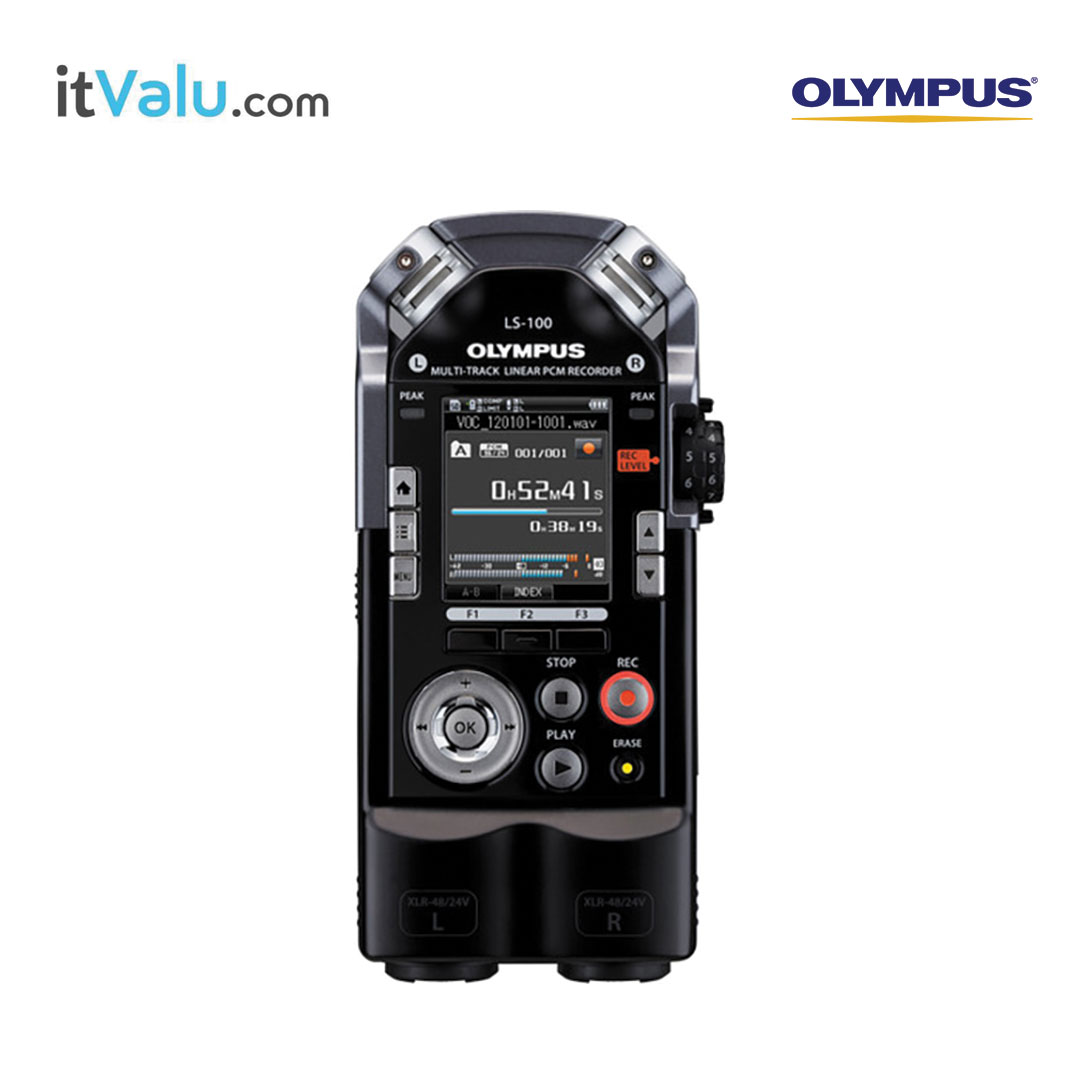 เครื่องบันทึกเสียง olympus รุ่น LS-100 (ซาวด์) (charge) หน้าจอ LCD สี ขนาด 2 นิ้ว ความจุ 4GB ขนาด 159.0 x 70.0 x 33.5 mm