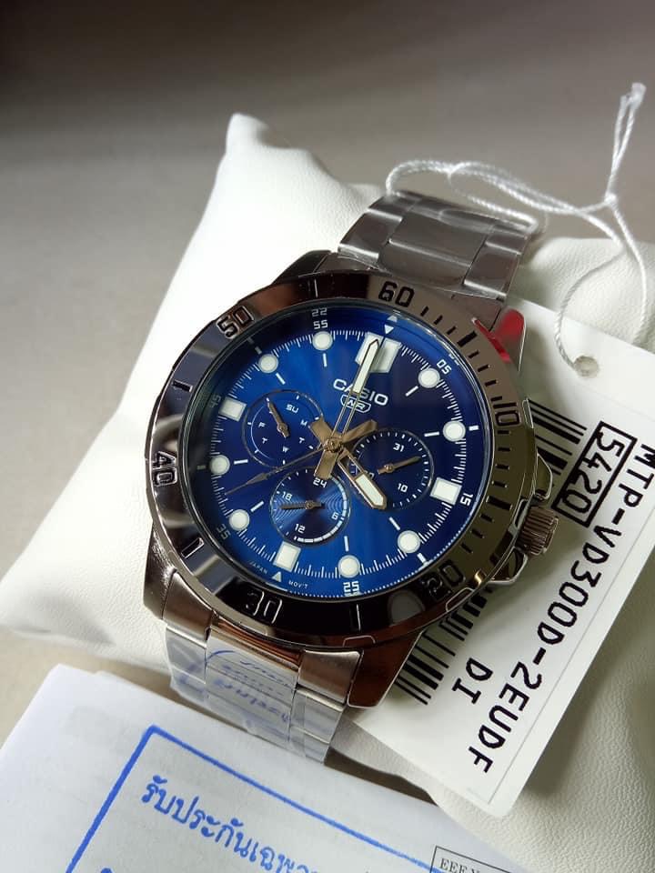 Casio Blue Dial Chronograph รุ่นใหม่
