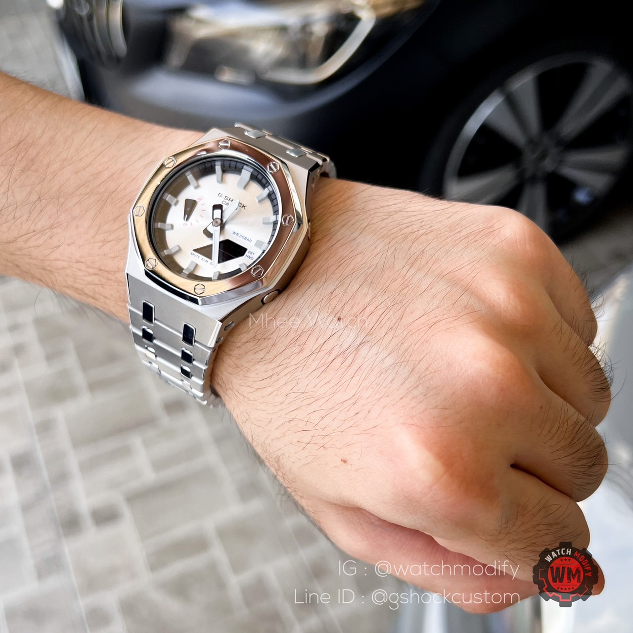 G-Shock Customized AP Style with Silver Sandblasting Twotone Case Silver Dial