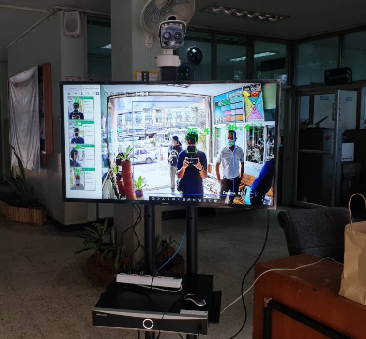 ชุดกล้องตรวจวัดอุณหภูมิร่างกาย Hikvision โซลูชั่นตรวจวัดอุณหภูมิร่างกาย ตรวจจับใบหน้าด้วยระบบ AI กล้องตรวจจับความร้อน Hikvision