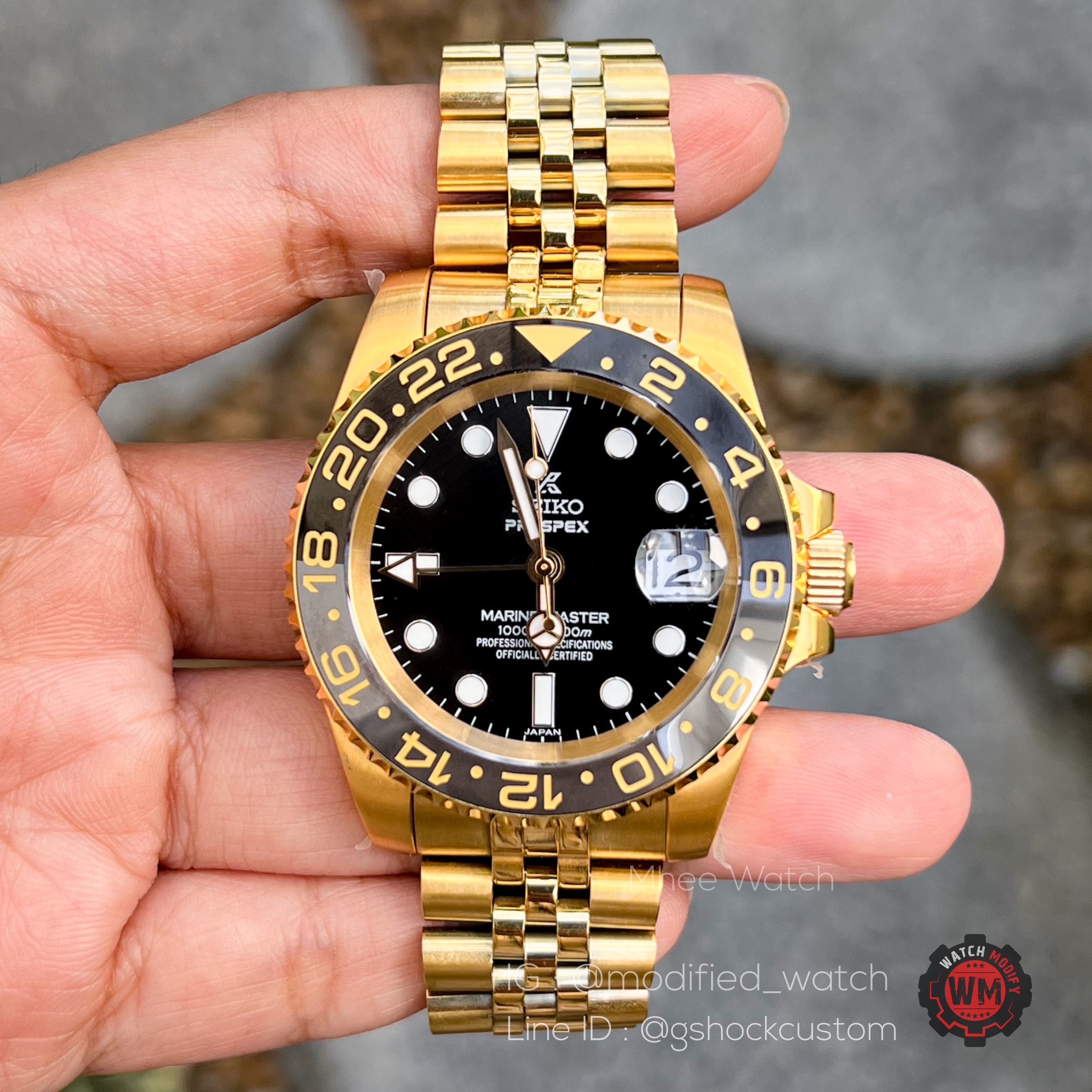 Seiko Mod GMT Master II Yellow gold New Arrival NH34 Authentic Movement