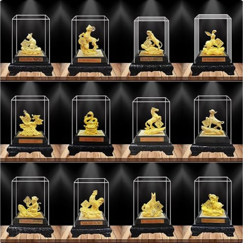 CT228B172 HAOYUN นักษัตร 12ราศี มงคล ของขวัญเลื่อนตำแหน่ง ของขวัญขึ้นบ้านใหม่ ขนเงินขนทอง รับทรัพย์ โมเดลทรายทอง