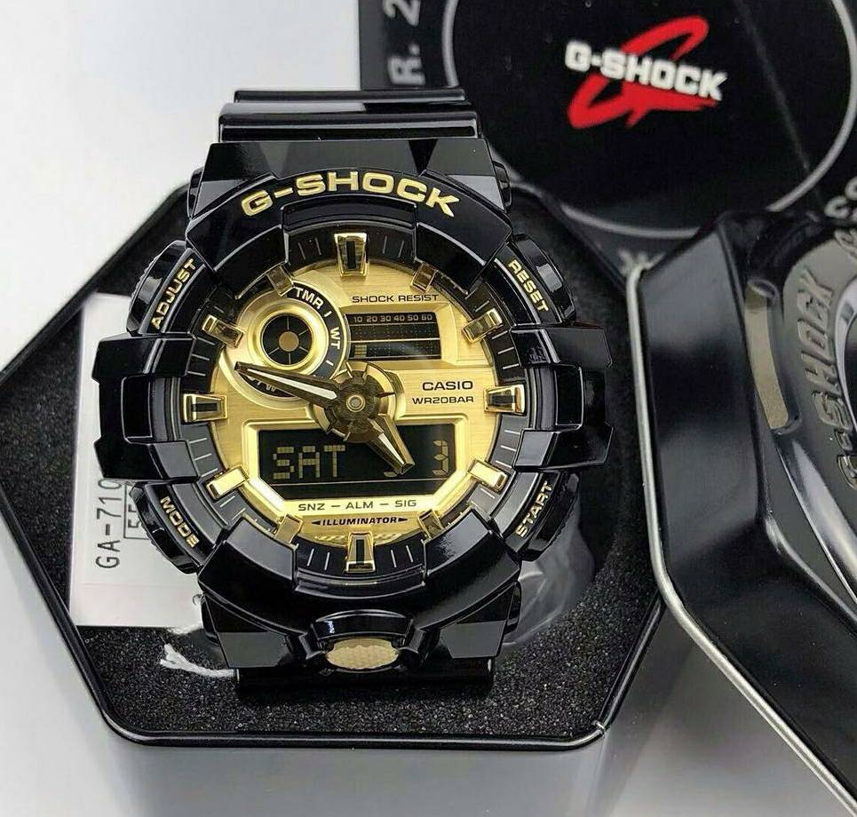 นาฬิกา G-Shock รุ่น GA-710GB-1A ดำทอง ของแท้ ประกันศูนย์