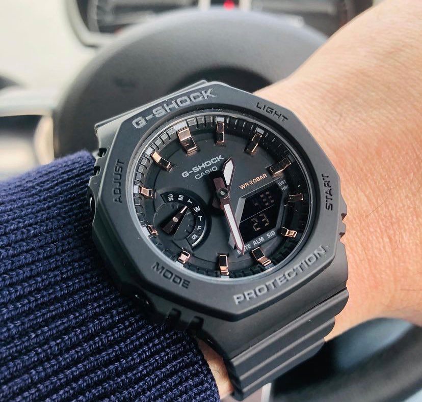 G-Shock Mini GMA-S2100-1Aหน้าAPขนาดเล็กสำหรับผู้หญิงสี Black Pink Goldรุ่นใหม่ล่าสุด