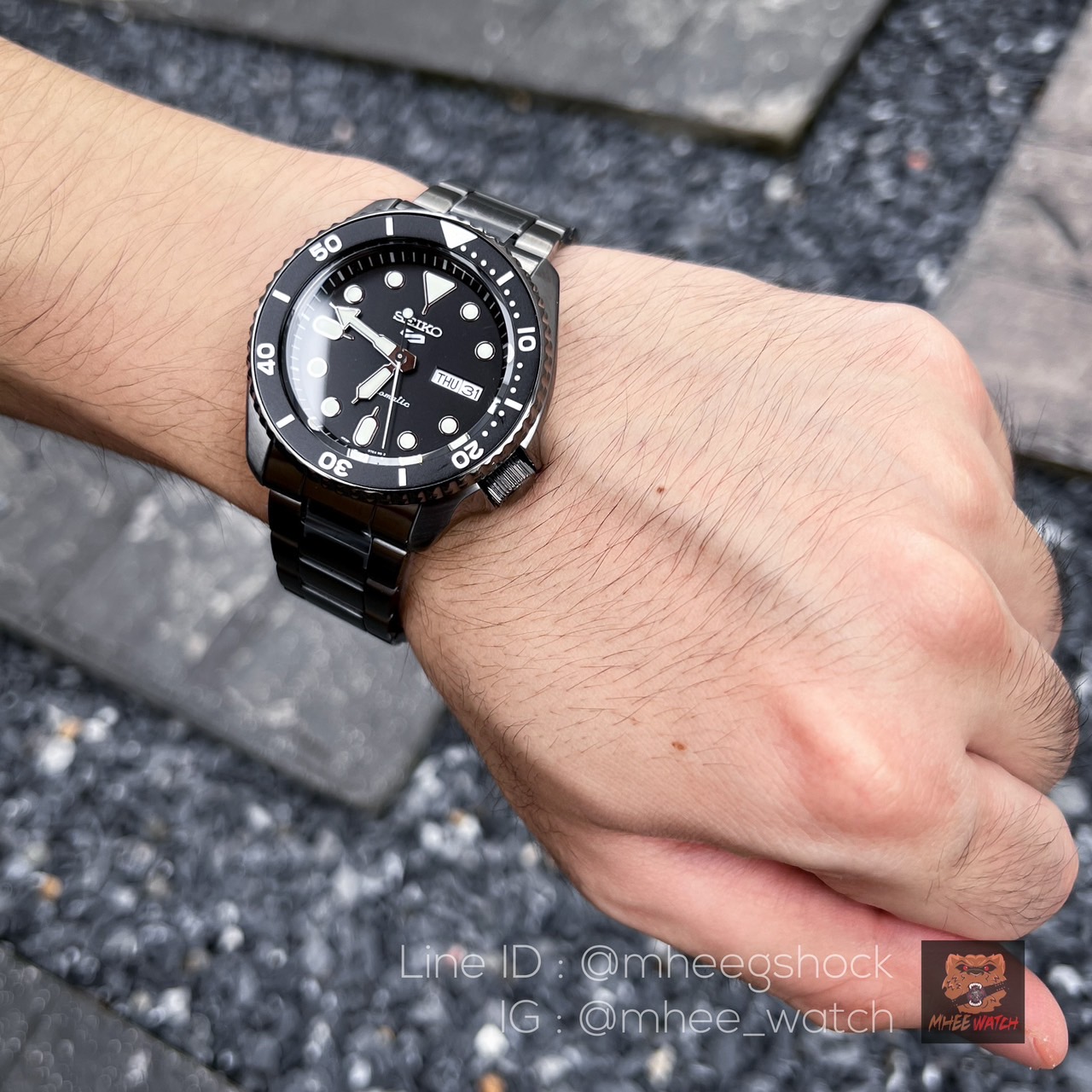Seiko สแตนเลสรมดำ Automatic PVD Black รุ่นSRPD65K1