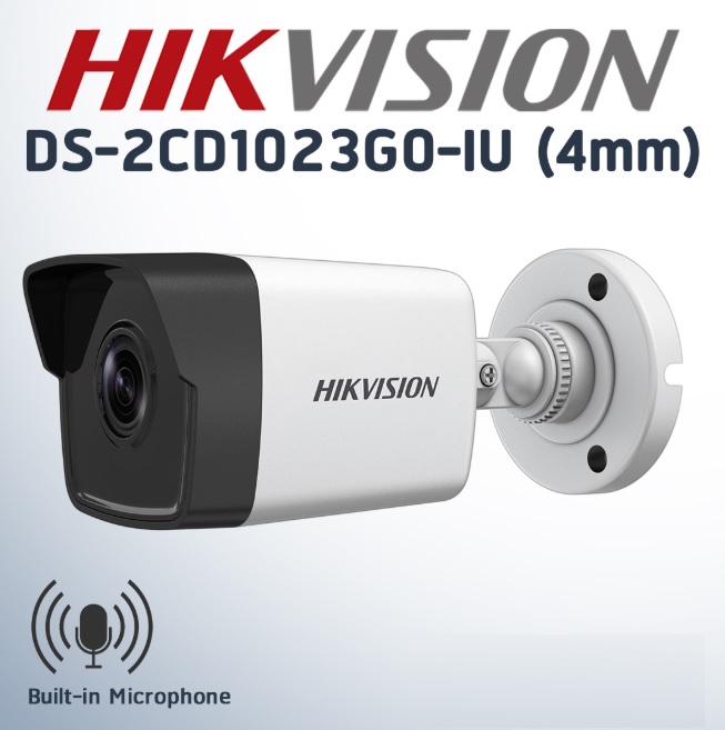 2 MP Mini Bullet IP Camera Built-in Mic รุ่น DS-2CD1023G0-IU