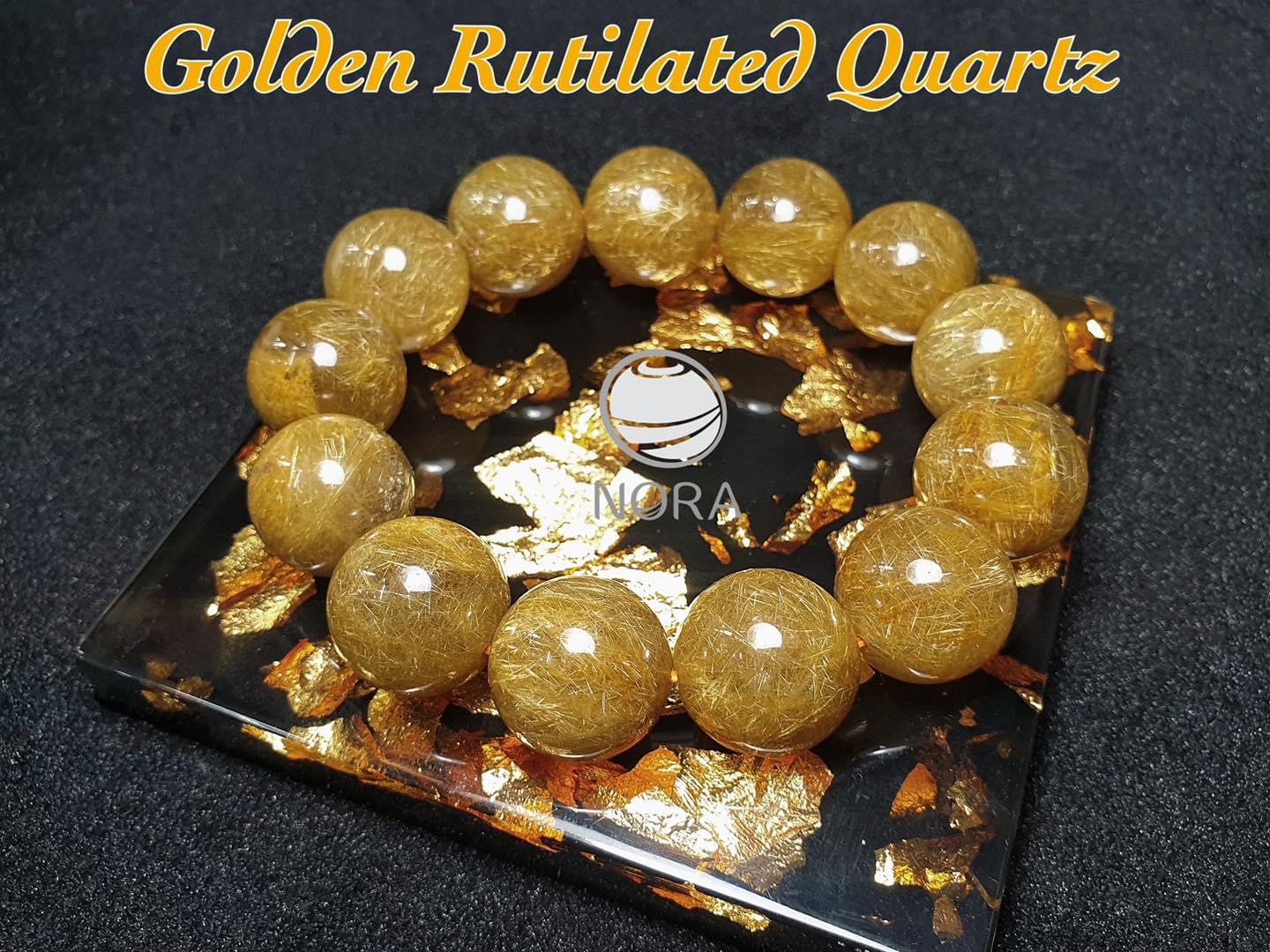 Golden Rutilated Quartz ไหมทองจักรพรรดิ์ AAA+ ขนาด 18 MM