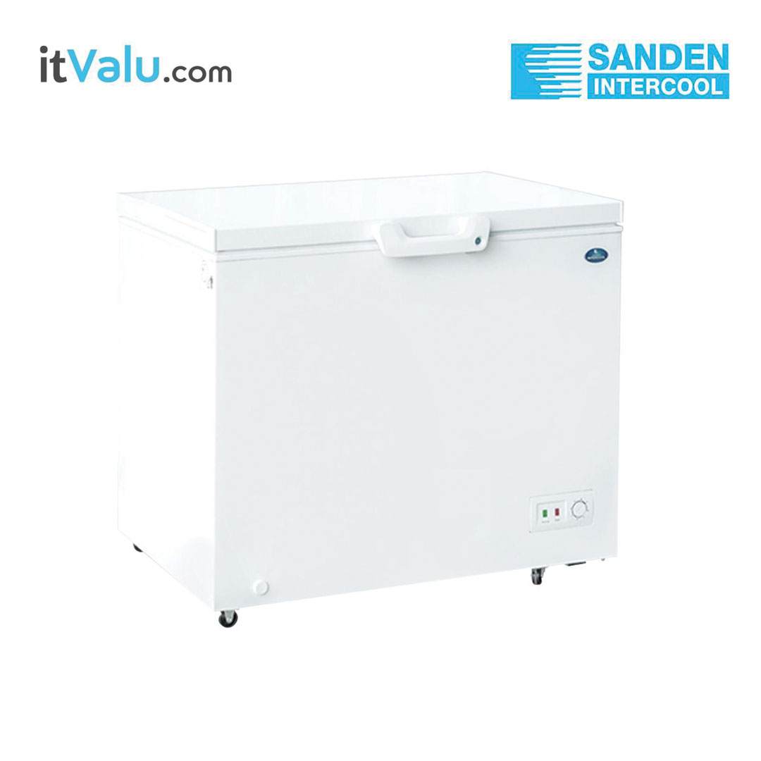 ตู้แช่แข็งฝาทึบ Sanden รุ่น SCF-0215 ความจุรวม 200 ลิตร (7.06 คิว) กว้าง 90.5 ซม. ลึก 55 ซม. สูง 85 ซม. รับประกันความเย็น 1 ปี รับประกันคอมเพรสเซอร์ 5 ปี