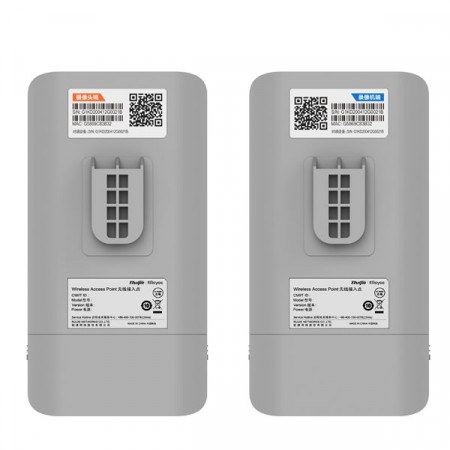 Reyee RG-EST310 V2 Point-to-Point WiFi Link 1-2Km. 802.11ac, Freq 5GHz Hi-Speed 867Mbps, Power 26dBm, Ant 10dBi, IP54 Weatherproof, Support eWeb and Ruijie Cloud management, 24V PoE adapter included, (1 set มี 2 ตัว )