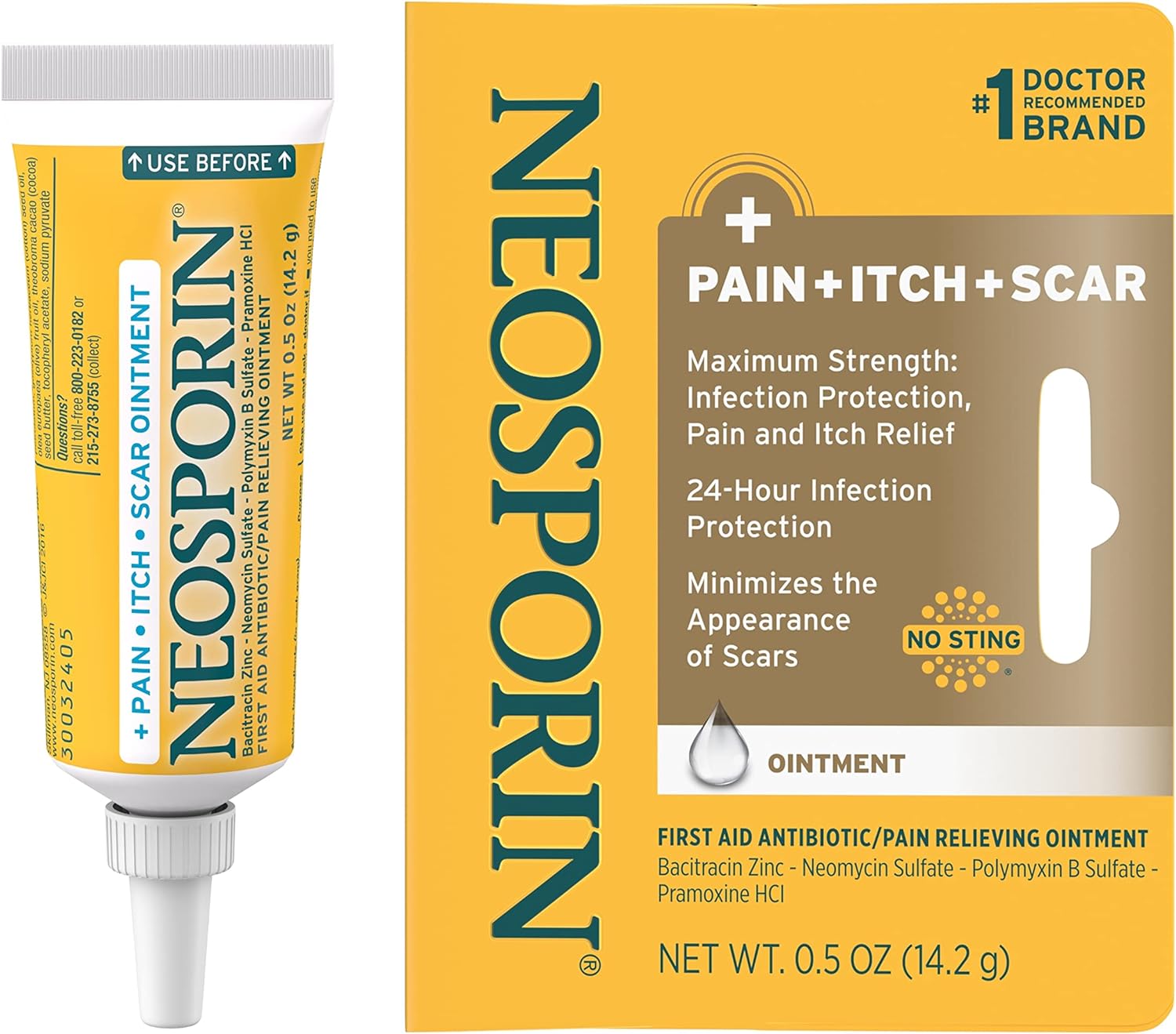 Neosporin Pain + Itch + Scar Ointment ครีมขี้ผึ้งบรรเทาอาการปวด ลดอาการคัน รักษาแผลเป็น