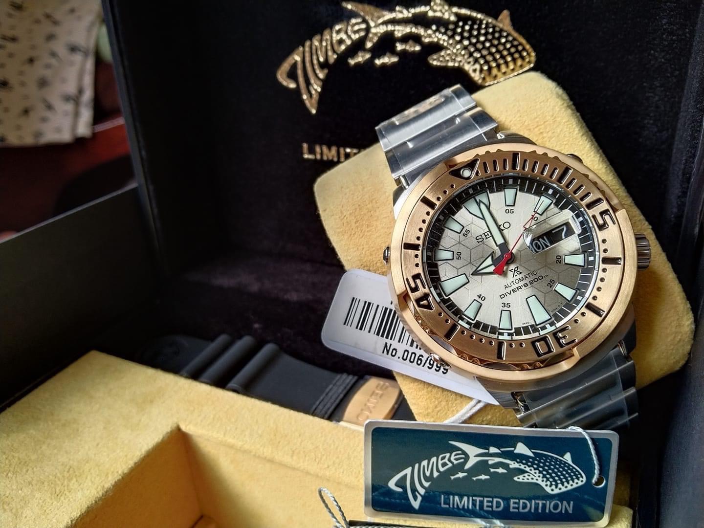 SEIKO PROSPEX ZIMBE LIMITED EDITION NO.13 ฉลามวาฬตัวที่13 ผลิตเพียง999เรือนในโลก ราคาดีมาก
