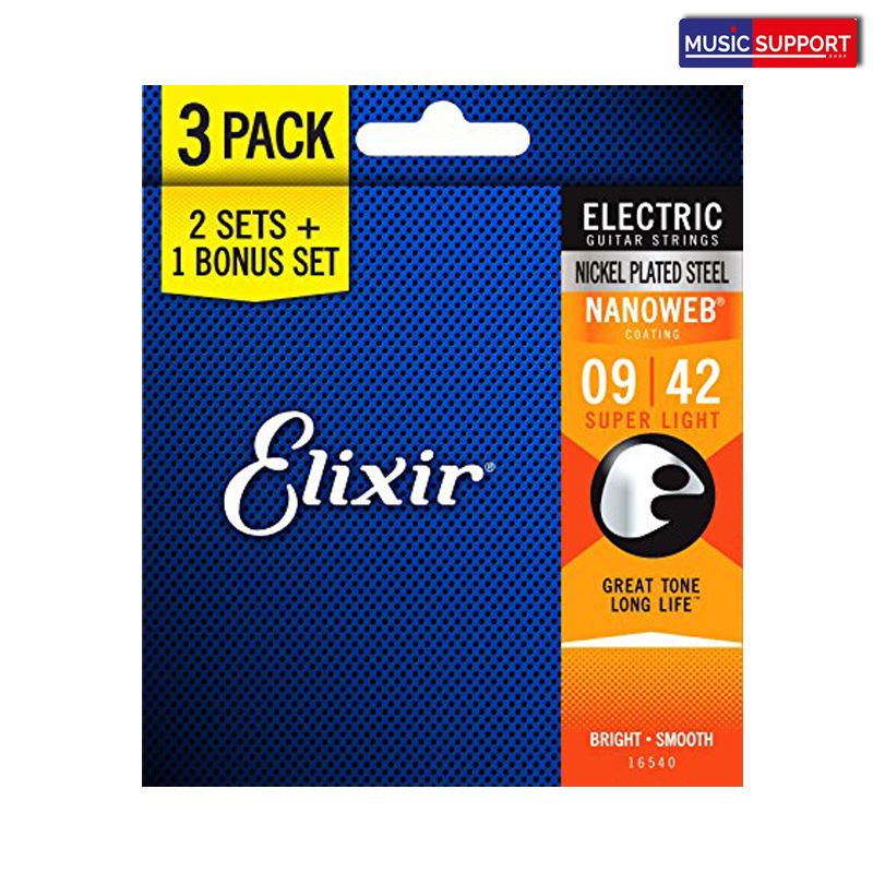 สายกีต้าร์ไฟฟ้า ELIXIR NANO .009-3SET PACK #16540