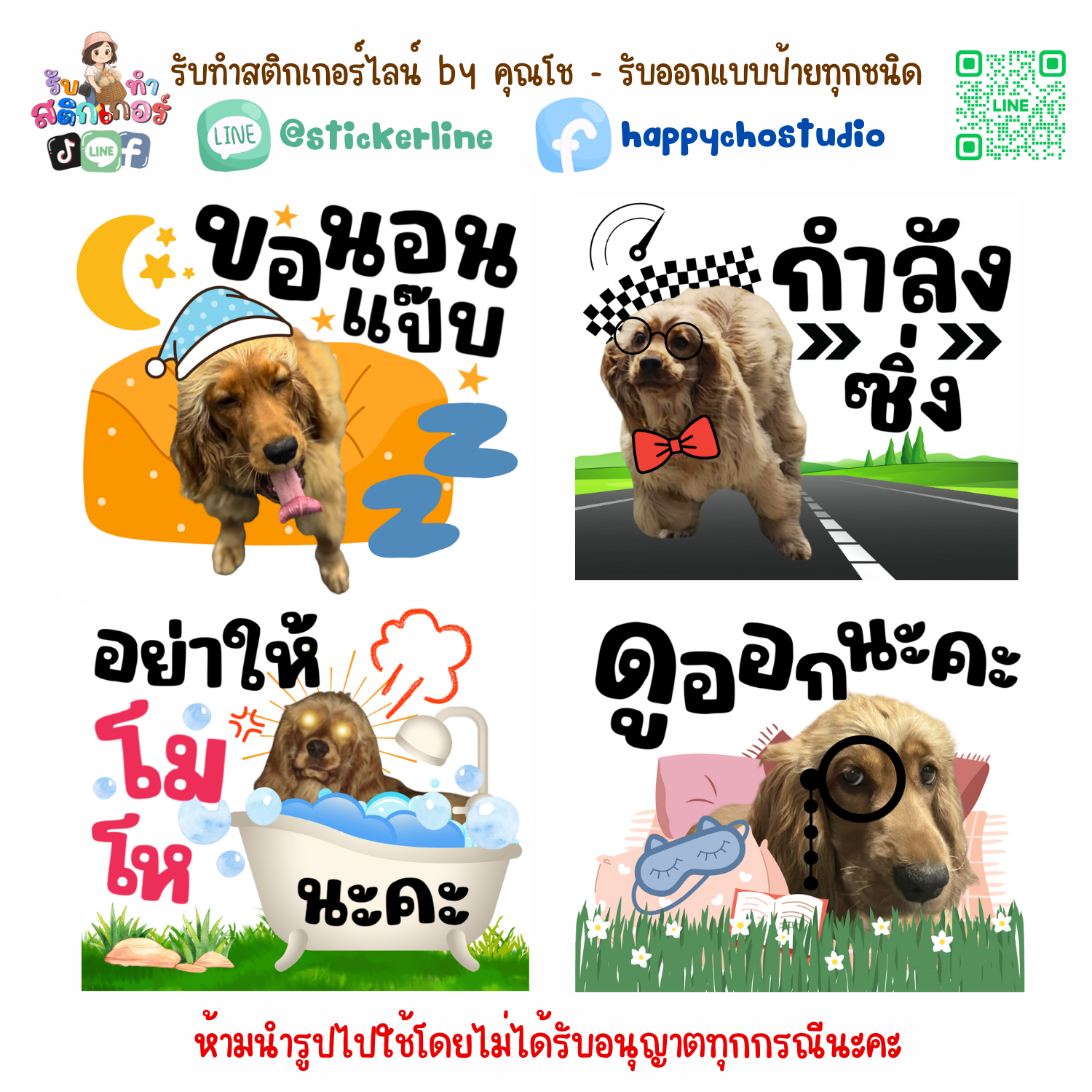 สติกเกอร์ไลน์รูปตัวเอง 8 รูป (ใช้รูปถ่าย 8 รูป) ทางร้านตกแต่งภาพถ่ายตามคำพูดสติกเกอร์ไลน์ที่ลูกค้ากำหนด