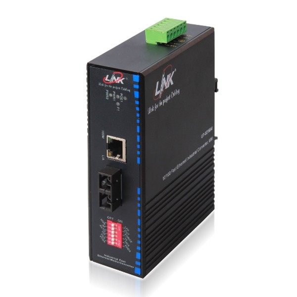 UT-0216AI 10/100 INDUSTRIAL CONVERTER, SC (MM) w/DC Power Supply 2 km