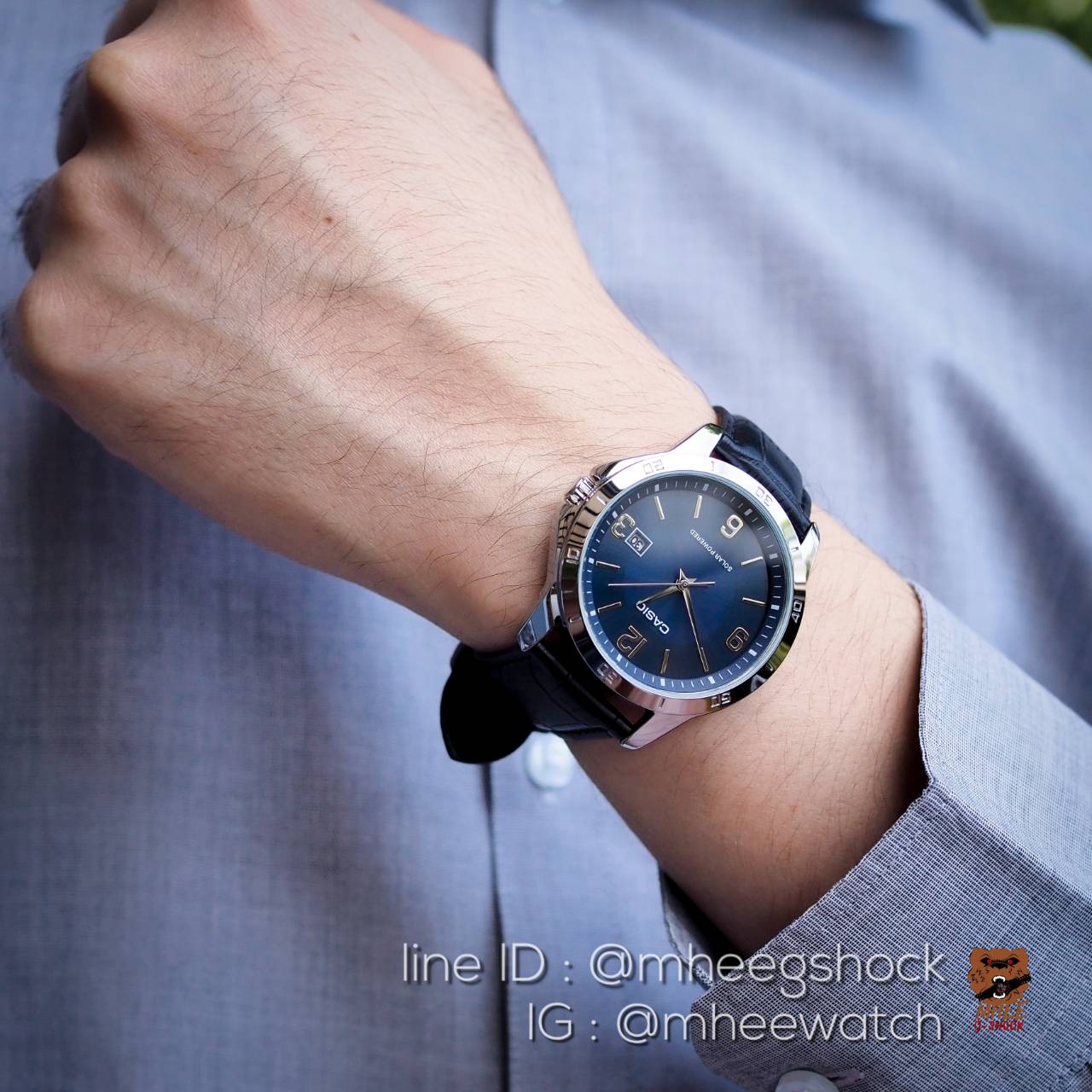 Casio Blue Vintage สายหนัง Tough Solar ของแท้ ประกันศูนย์