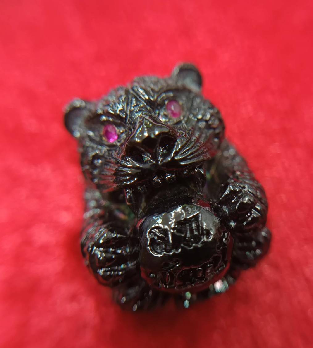 ลูกอม เสือมหาอำนาจ หลวงพ่อพัฒน์ วัดห้วยด้วน แบล็กโรเดียม ตาพลอย หายาก