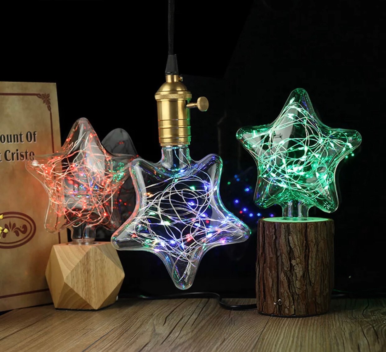 LED Fantastic Star-142 1W E27 RGB หลอดแอลอีดี รูปดาว เหมาะสำหรับตกแต่งห้อง ร้านอาหาร โรงแรม ให้แสงฟรุ้งฟริ้งสวยงาม ขนาด 1 วัตต์
