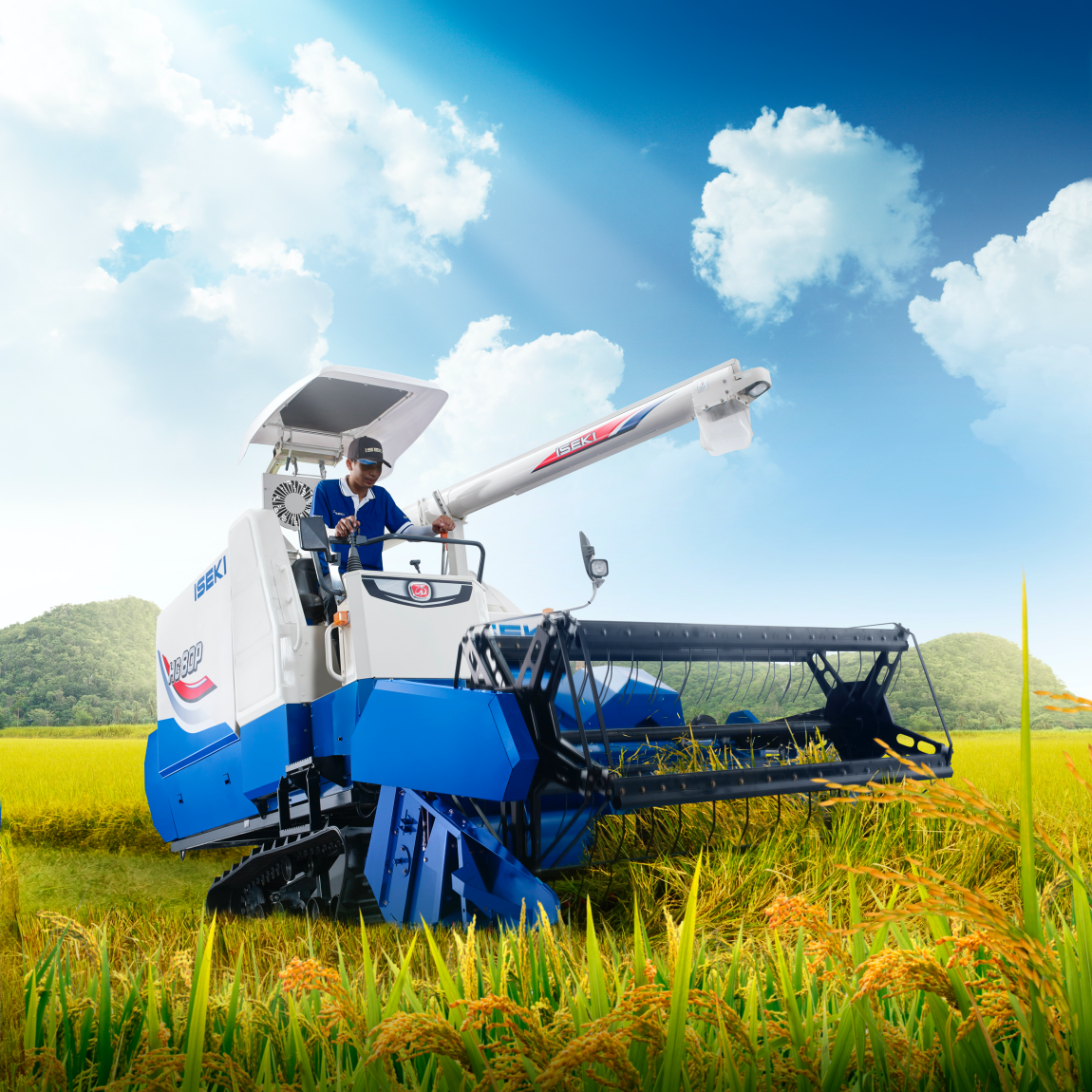 รถเกี่ยวข้าวอิเซกิ HC80P+ เกี่ยวนวดข้าว (82 แรงม้า อุ้มได้สุงสุด 1.4ตัน)