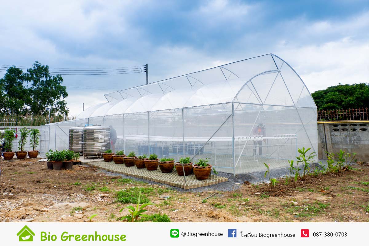 โรงเรือน พร้อมโต๊ะปลูกไฮโดรโปนิกส์ บางเลน นครปฐม