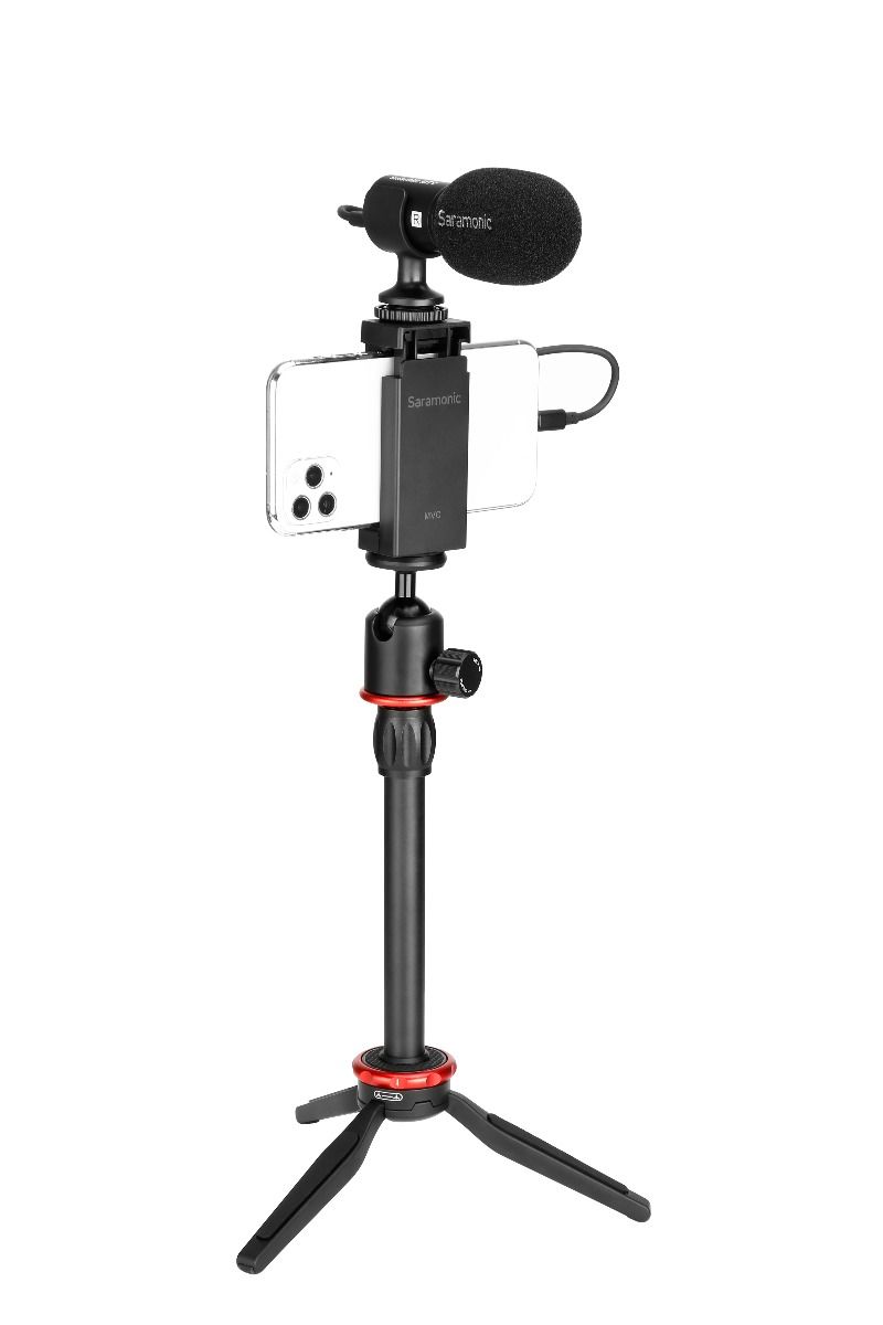 Saramonic SmartMic MTV ชุดอุปกรณ์เสริมพร้อมขาตั้งไมโครโฟน ใช้กับสมาร์ทโฟน IOS และ Android