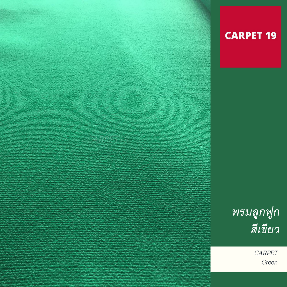 ราคายกม้วน!! CARPET19 พรมลูกฟูก สีเขียว หนา 4.5-5 มม.กว้าง 1.5 เมตร ยาว 25 เมตร