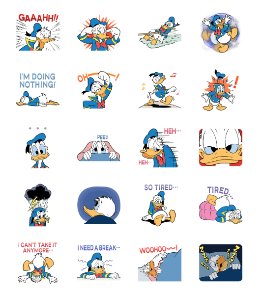 ขายสติกเกอร์ไลน์ โดนัลด์ ดั๊ก หมดแรง