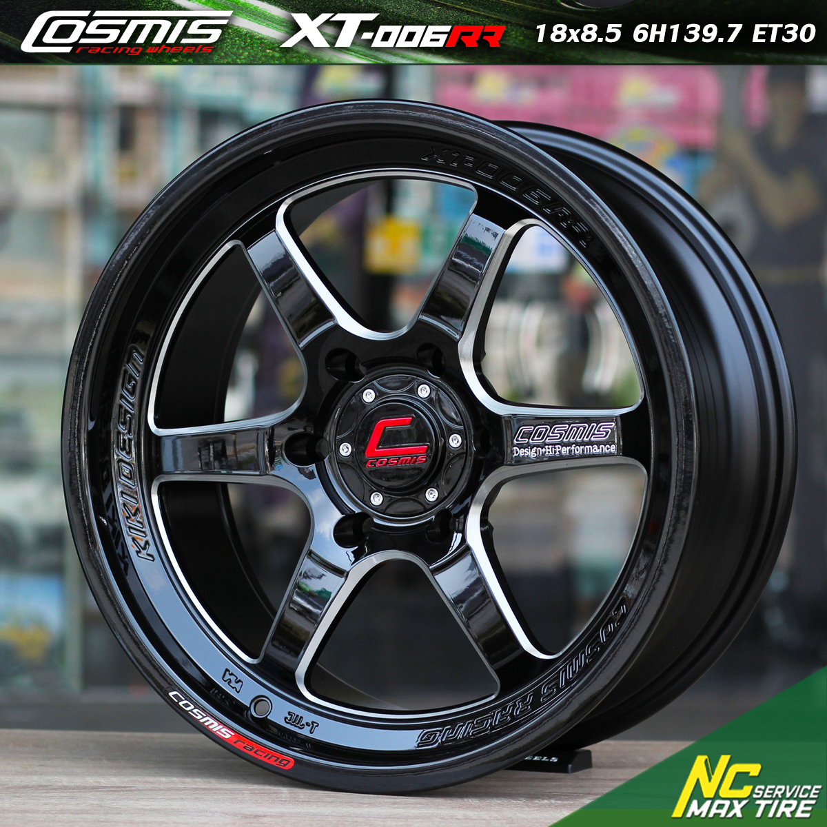 ล้อแม็กขอบ18 / ล้อแม็กสำหรับรถกระบะ / Cosmis / XT-006RR / 18x8.5 6H139.7 ET30 / ล้อแม็กสีดำ+CNCข้างก้าน+ตัวหนังสือ / SUV / PPV / NC