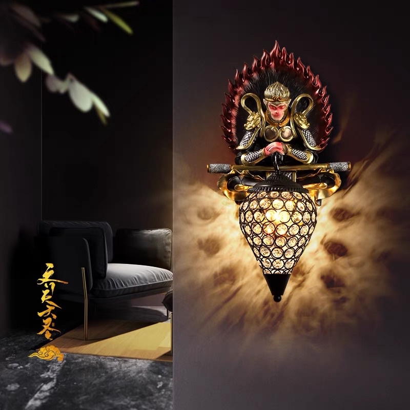 CT083A028 SOTMIA #โคมไฟติดผนัง เห้งเจีย หงอคง ซุนหงอคง โคมไฟติดผนังโมเดิร์น Monkey king Wall Lamp