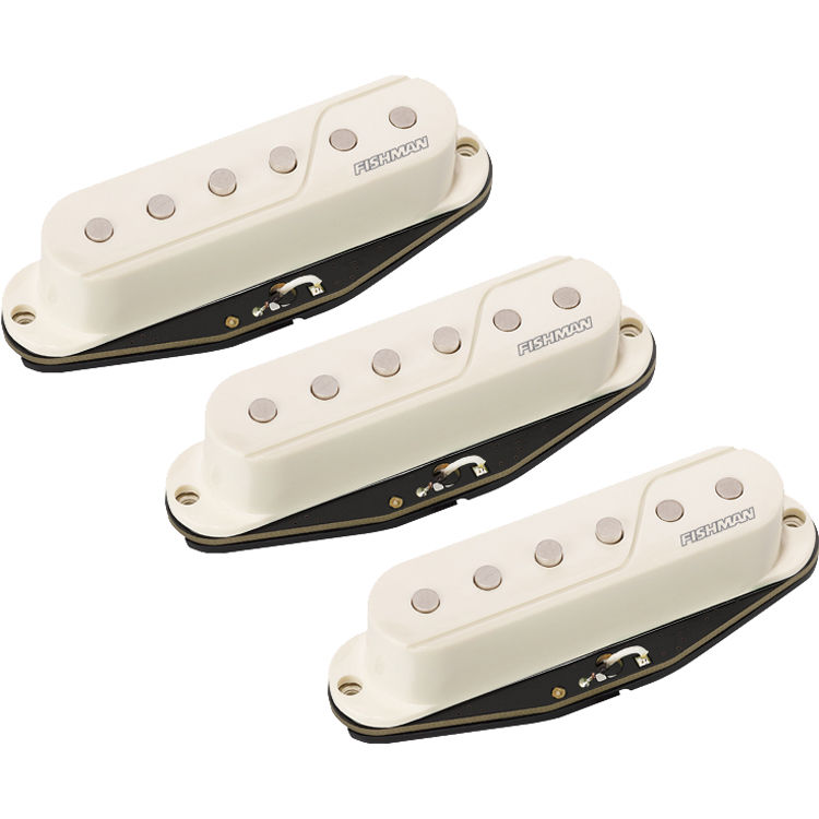 Fishman Fluence Single Width Pickup for Strat- Set of 3 White- PRF-STR-WH3