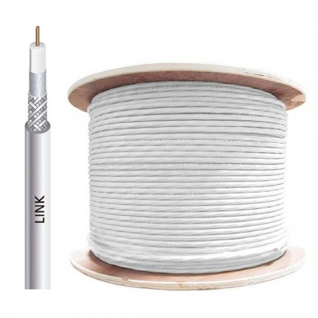 LINK CB-0109 RG 6/U Cable White Jacket, 60% Shield STANDARD 300m./Pull Box.