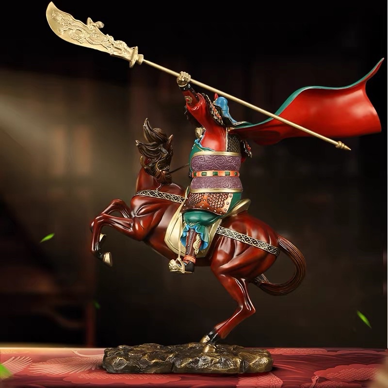 CT103B079 HAOYUN #เทพเจ้ากวนอู เทพเจ้าโชคลาภ เทพเจ้าจีน กวนอู เทพเจ้ากวนอูยืนถือง้าว ประทานทรัพย์ นำพาความร่ำรวย