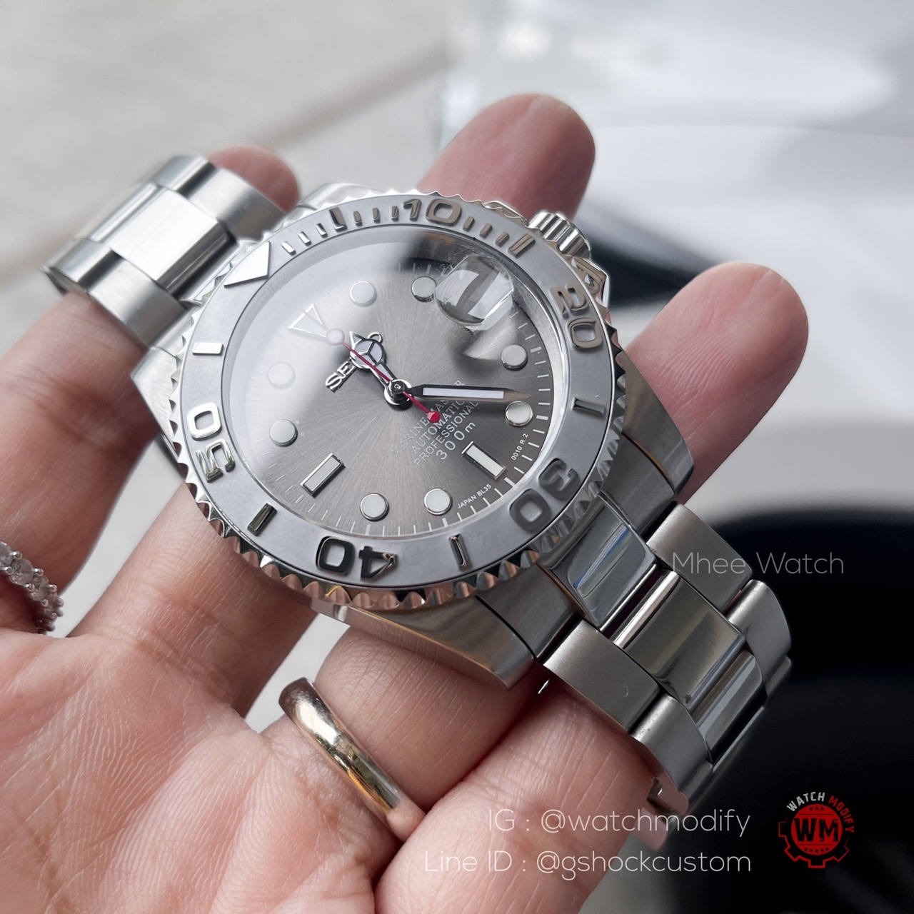 Seiko Modify หน้า Yacht Master Silverหน้าเทาสวยมากครับวัสดุเทพๆระบบAutomatic