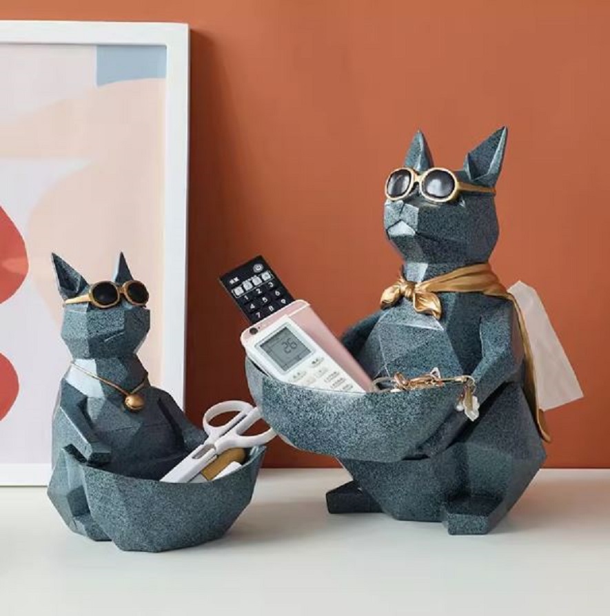 CT194I004 HOMMY กล่องทิชชู่แมวนำโชค กล่องทิชชู่น้องหมา ของแต่งโต๊ะ