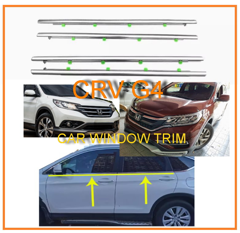 คิ้วรีดน้ำประตู พร้อมคิ้ว Stainless CRV G4