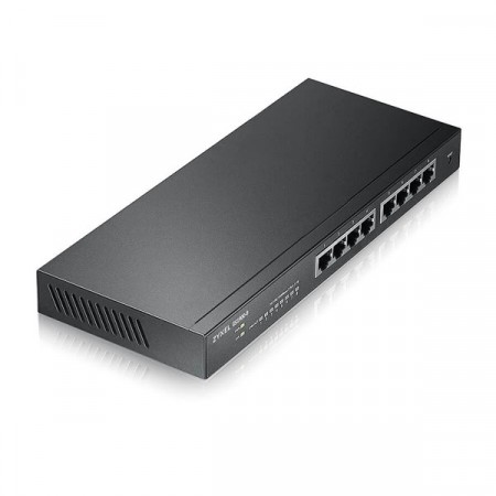 Zyxel GS1900-8 8-port GbE Smart Managed Desktop Switch รองรับ การทำ VLAN, QoS, Link Aggregation, 802.1x, CPU defense engine และ DoS prevention