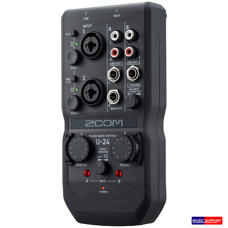 Zoom u24 handy audio interface อินเตอร์เฟสบันทึกเสียง
