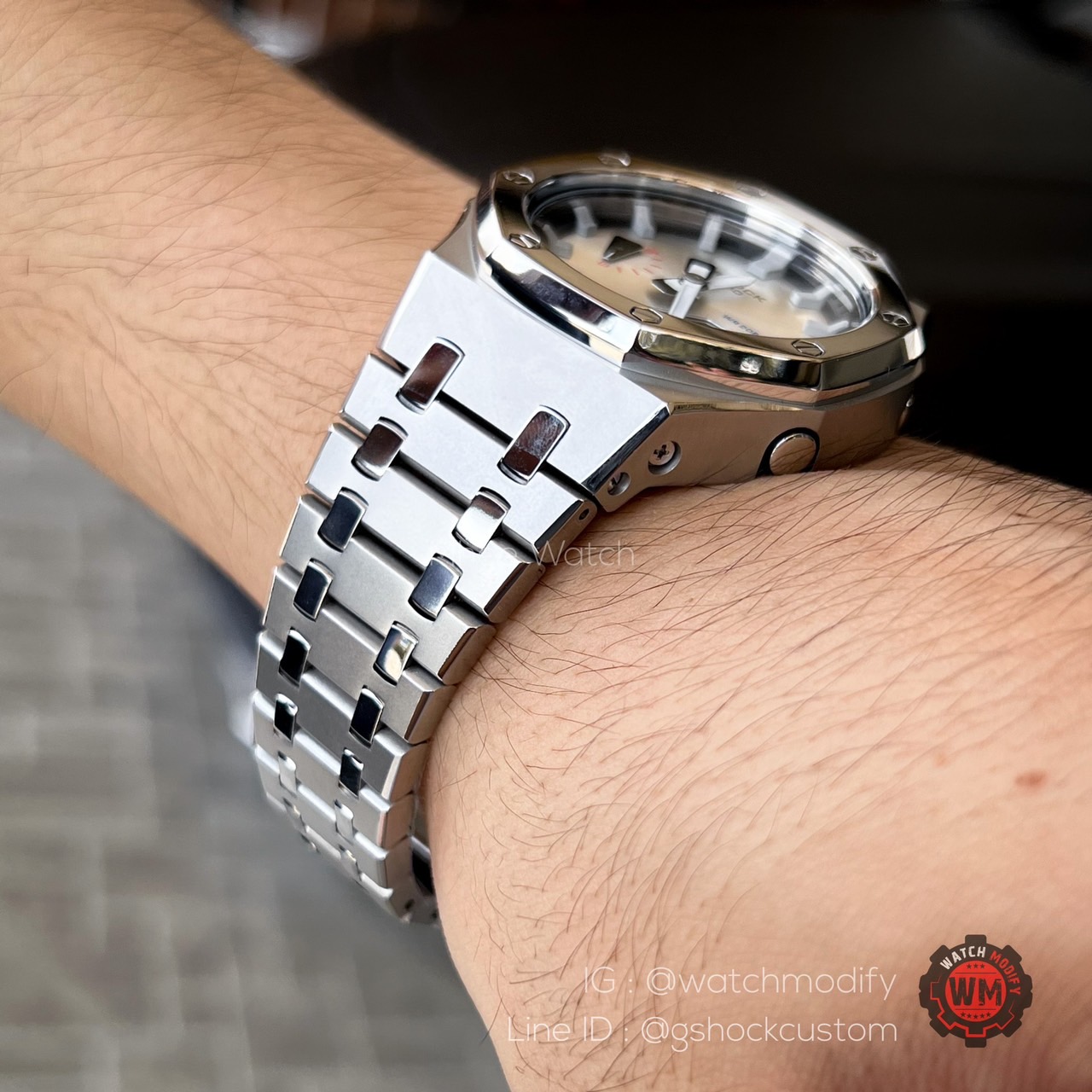 G-Shock Customized AP Style with Silver Sandblasting Twotone Case Silver Dial