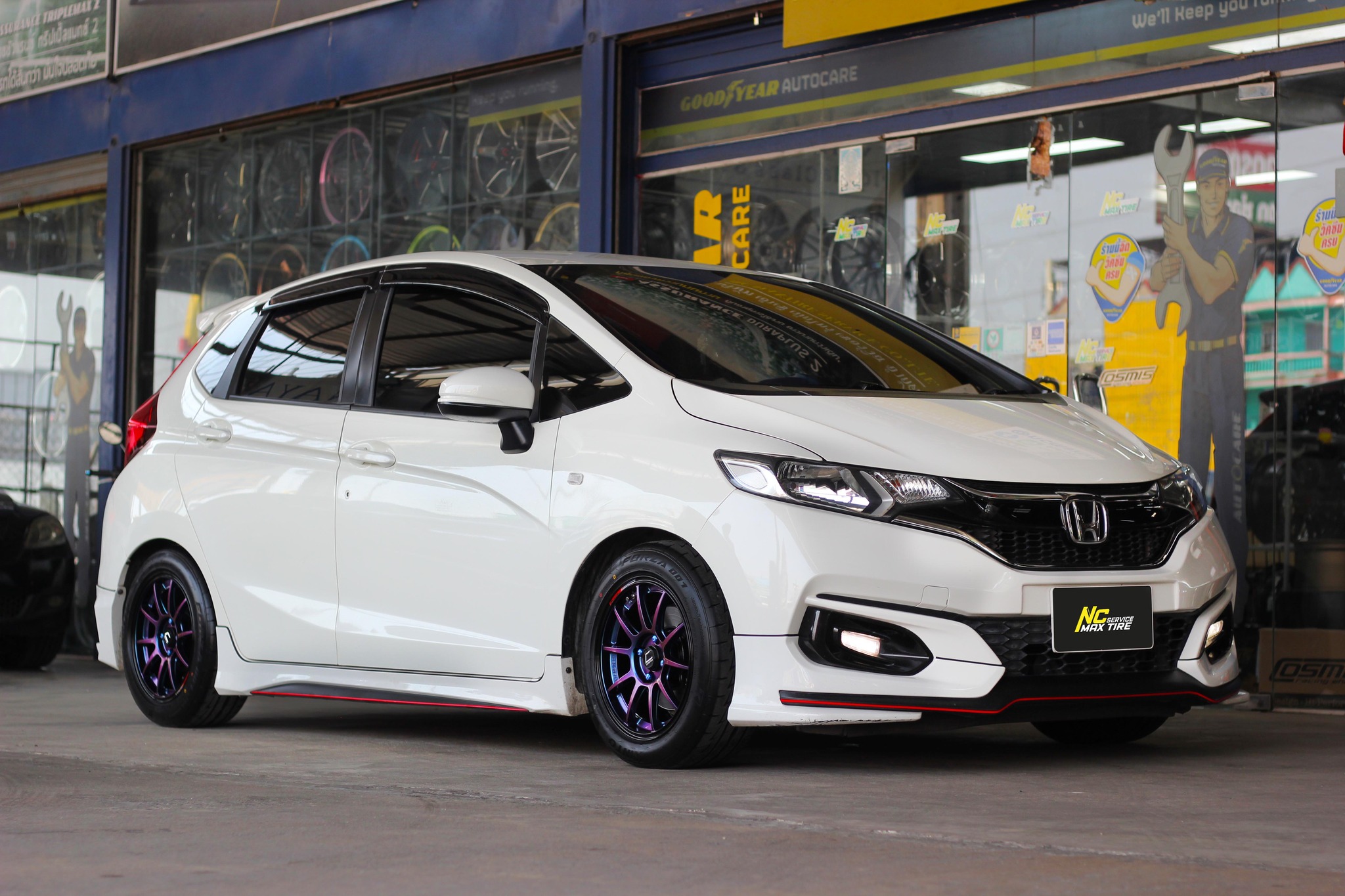 Honda Jazz / ล้อแม็กขอบ15 / Cosmis / RWS-10 / 15x7.0 4H100 ET35 / ล้อแม็กสีน้ำเงินเฉดพาวเวอร์+ขอบดำ+เพลท / Custom Color / ล้อแม็กสวยๆ / NC