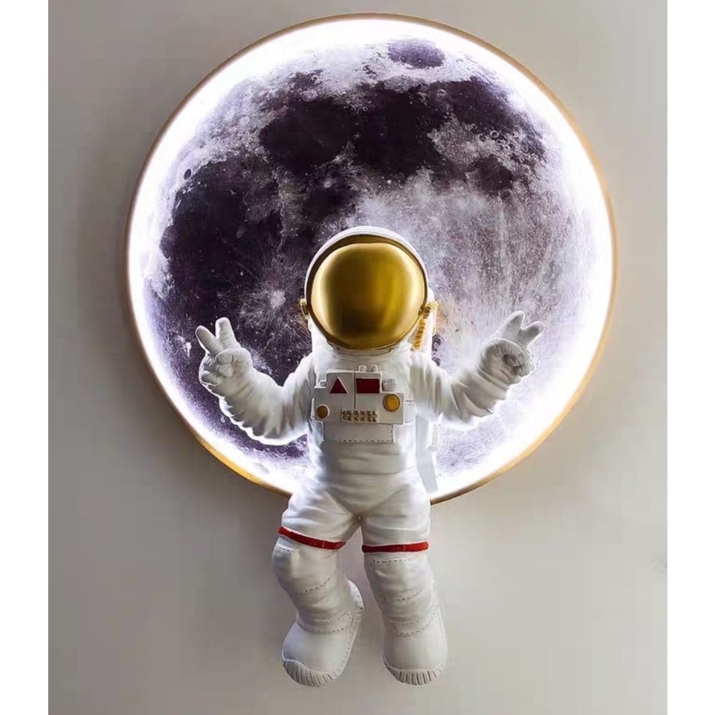 CT190A147 SOTMIA โคมไฟดวงจันทร์ นักบินอวกาศแต่งผนังห้อง โคมไฟติดผนัง ภาพตกแต่งสามมิติ