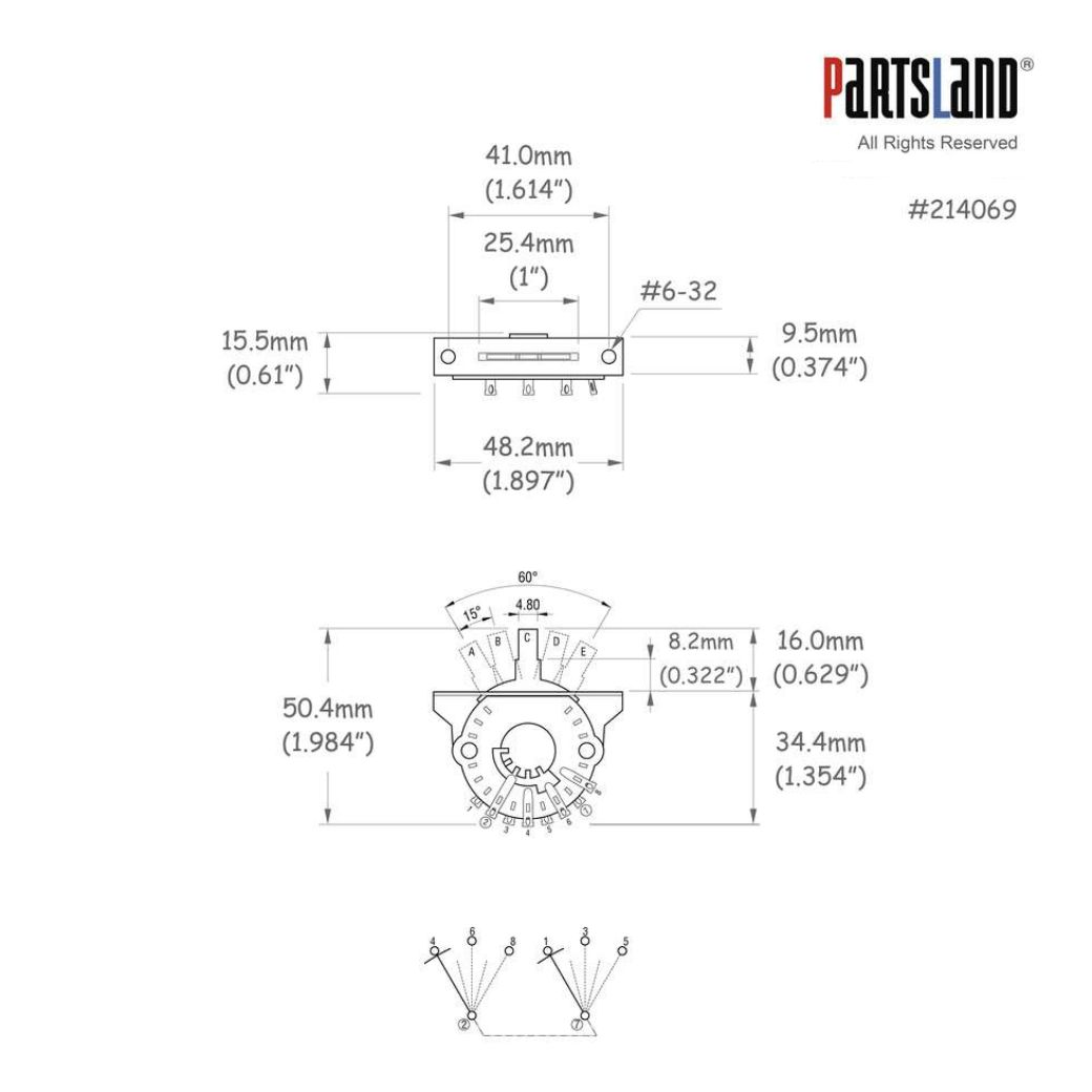 Partsland GST-5 5-Way Lever Switch